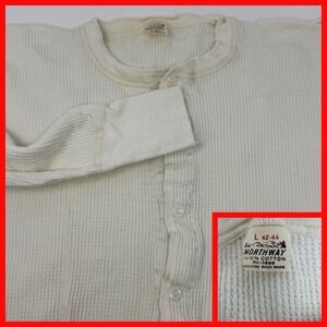 Vintage 1950s Northway waffle knit thermal shirt long sleeve Full Body Thermals